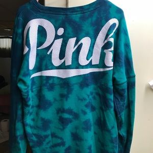 VS PINK OVERSIZED SWEATER TYE DYE BLUE LARGE